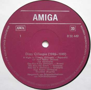 LP Dizzy Gillespie And His Orchestra: Dizzy Gillespie (1946-1949)