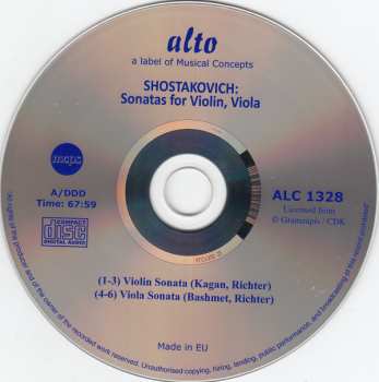 CD Dmitri Shostakovich: Sonata For Violin & Piano, Op.134 / Sonata For Viola & Piano, Op.147