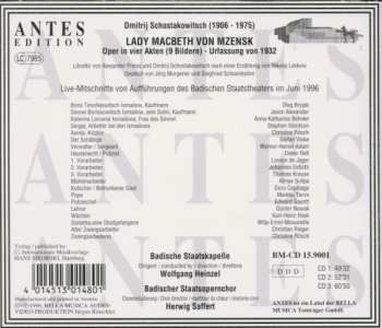 3CD Dmitri Shostakovich: Lady Macbeth Von Mzensk (Gesamtaufnahme In Deutscher Sprache - Live Mitschnitt)