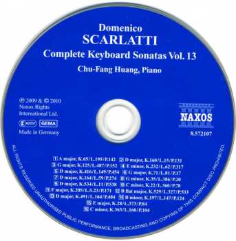 CD Domenico Scarlatti: Complete Keyboard Sonatas Vol. 13