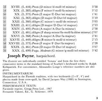 CD Domenico Scarlatti: Essercizi Per Gravicembalo (1738 - Complete) Thirty Sonatas For The Harpsicord