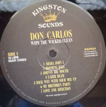LP Don Carlos: Wipe The Wicked Clean