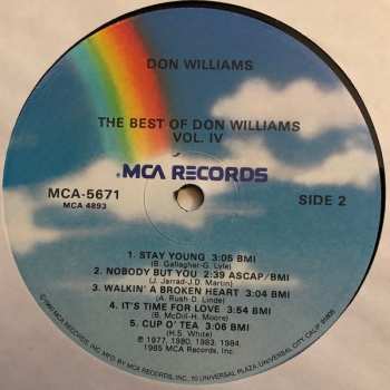 LP Don Williams: Greatest Hits Volume IV
