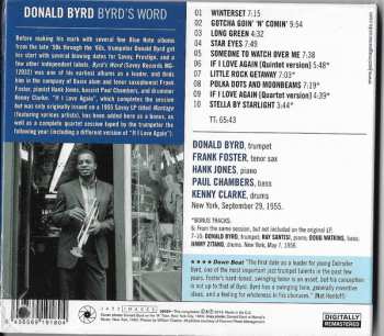 CD Donald Byrd: Byrd's Word LTD