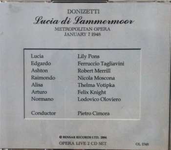 2CD Gaetano Donizetti: Lucia Di Lammermoor