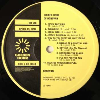 LP Donovan: Golden Hour Of Donovan