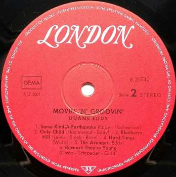 LP Duane Eddy: Movin' 'N' Groovin'