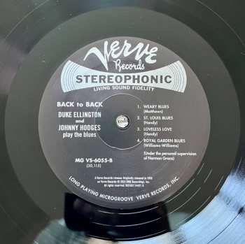 LP Duke Ellington: Back To Back (Duke Ellington And Johnny Hodges Play The Blues)