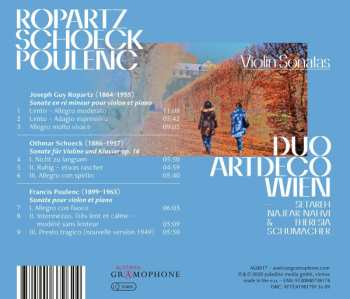 CD Duo Artdeco Wien: Ropartz, Schoeck & Poulenc: Violin Sonatas