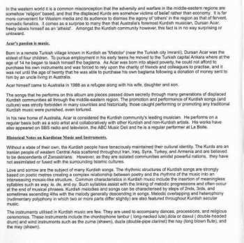 CD Dursan Acar: Music Of Kurdistan