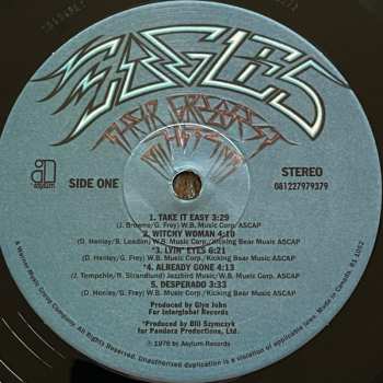 LP Eagles: Eagles Their Greatest Hits: Volumes 1 & 2