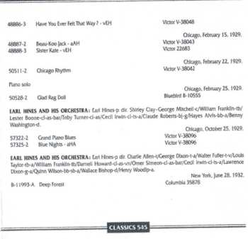 CD Earl Hines And His Orchestra: 1928-1932