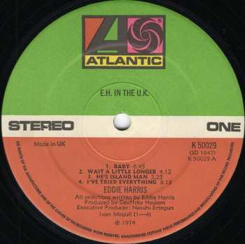 LP Eddie Harris: E.H. In The U.K.