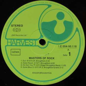 LP The Edgar Broughton Band: Masters Of Rock