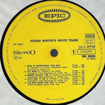 LP Edgar Winter's White Trash: Edgar Winter's White Trash