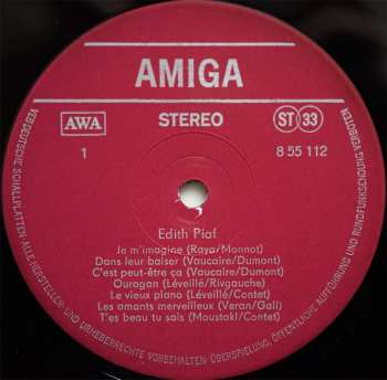 LP Edith Piaf: Edith Piaf