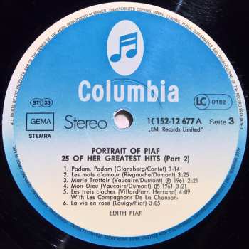 2LP Edith Piaf: Portrait Of Piaf - 25 Of Her Greatest Hits