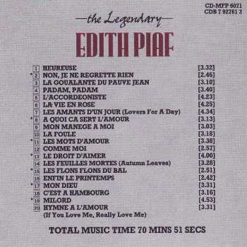 CD Edith Piaf: The Legendary Edith Piaf