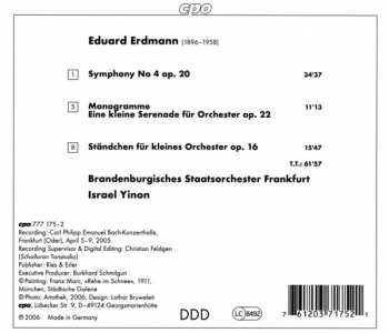 CD Brandenburgisches Staatsorchester Frankfurt: Symphony No 4 • Monogramme • Ständchen