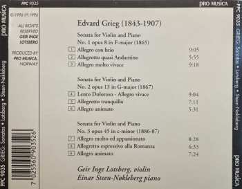 CD Edvard Grieg: Edvard Grieg: Sonatas For Violin And Piano