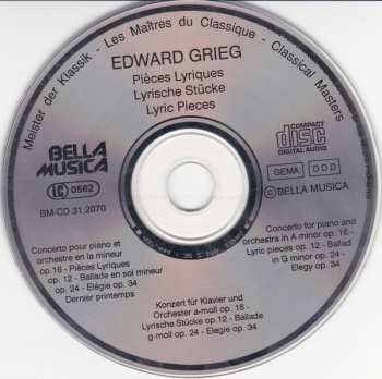 CD Edvard Grieg: Klavierkonzert A-Moll