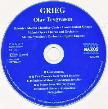 CD Edvard Grieg: Olav Trygvason (Landkjenning / Sigurd Jorsalfar / Resignation)