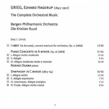 8CD/Set di cofanetti Edvard Grieg: The Complete Orchestral Music