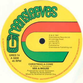LP Eek-A-Mouse: Christmas-A-Come / Gone Water Gone  CLR