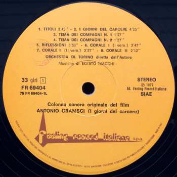 LP Egisto Macchi: Antonio Gramsci (I Giorni Del Carcere)