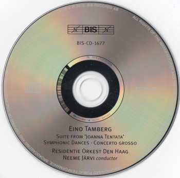 CD Neeme Järvi: Joanna Tentata / Symphonic Dances / Concerto Grosso