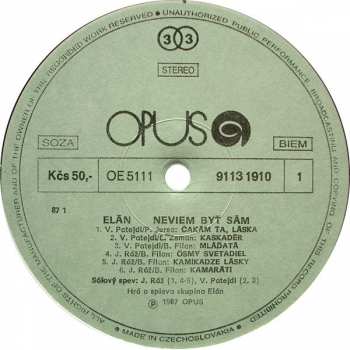 2LP Elán: Neviem Byť Sám