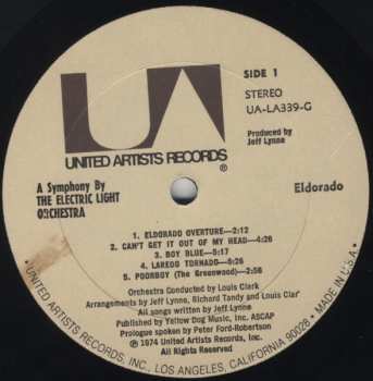 2LP Electric Light Orchestra: Eldorado - A Symphony By The Electric Light Orchestra