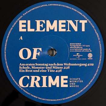 2LP Element Of Crime: Schafe, Monster Und Mäuse