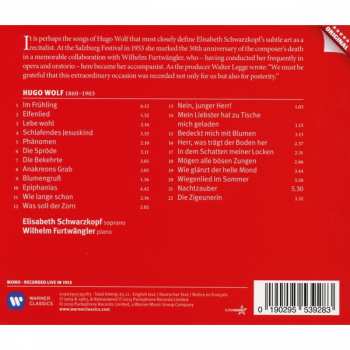 CD Elisabeth Schwarzkopf: A Hugo Wolf Recital (Salzburg Festival 12. August 1953)