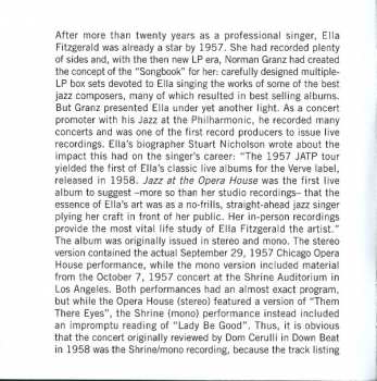 CD Ella Fitzgerald: Ella Fitzgerald At The Opera House