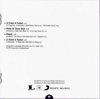 2CD Ella Fitzgerald: La Voix Du Swing - Newport Jazz Festival Live At Carnegie Hall,  July 5, 1973