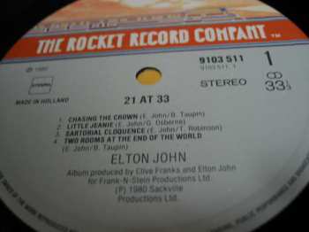 LP Elton John: 21 At 33