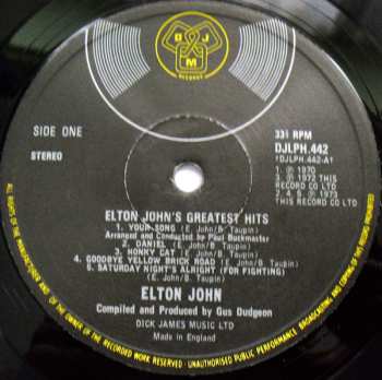 LP Elton John: Greatest Hits