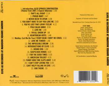 CD Elvis Presley: Elvis As Recorded At Madison Square Garden