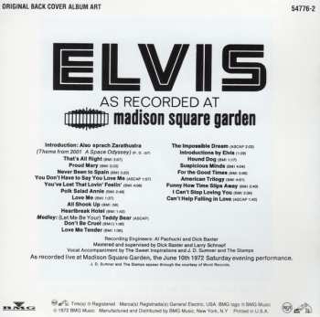 CD Elvis Presley: Elvis As Recorded At Madison Square Garden