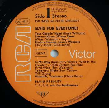 LP Elvis Presley: Elvis For Everyone!