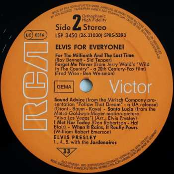 LP Elvis Presley: Elvis For Everyone!