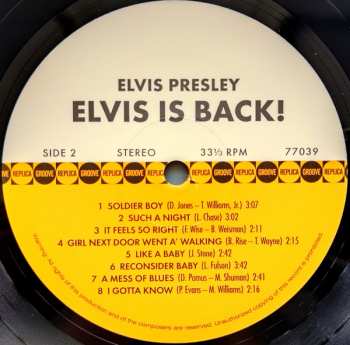 LP/CD Elvis Presley: Elvis Is Back! DIGI