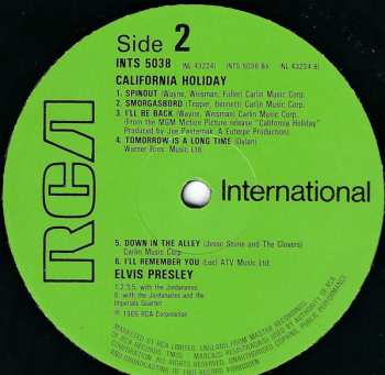 LP Elvis Presley: California Holiday