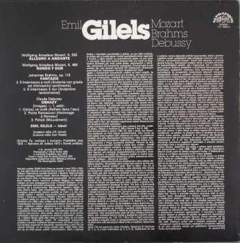 LP Johannes Brahms: Emil Gilels - Mozart Brahms Debussy