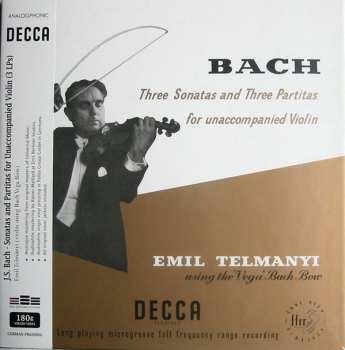3LP/Set di cofanetti Johann Sebastian Bach: Three Sonatas And Three Partitas For Unaccompanied Violin