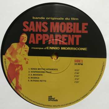LP Ennio Morricone: Sans Mobile Apparent (Bande Originale du Film)
