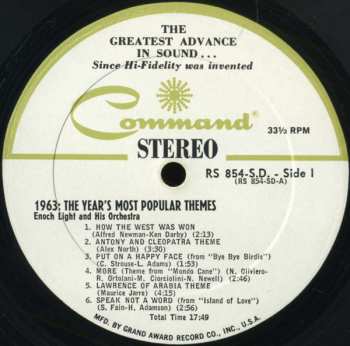 LP Enoch Light And His Orchestra: 1963: The Year's Most Popular Themes