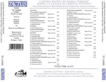 CD Ensemble La Flora: Canoro Pianto Di Maria Vergine