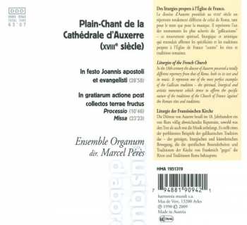 CD Ensemble Organum: Plain Chant - Cathédrale D'Auxerre, XVIIIe Siècle
